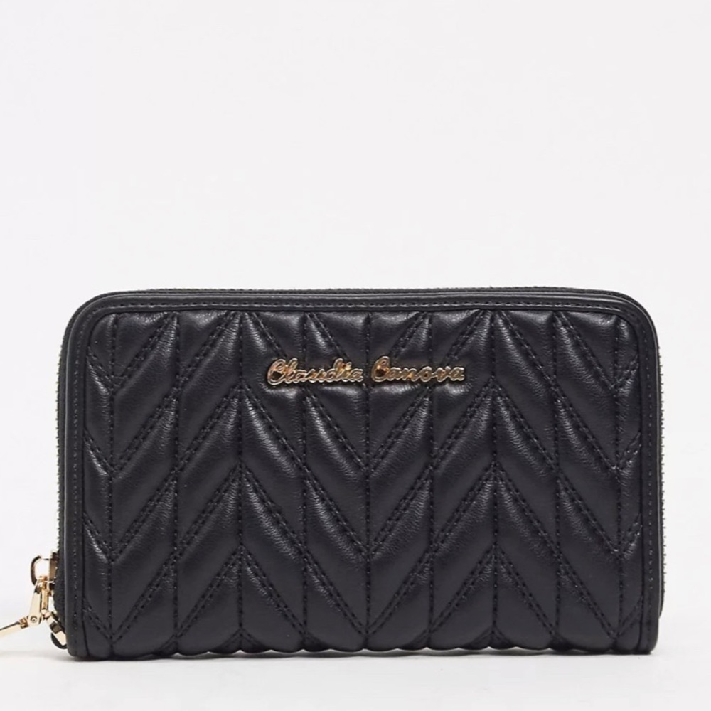 Host Pick 🌟 ASOS Claudia Canova Black Zip Around Quilted Wallet NWT